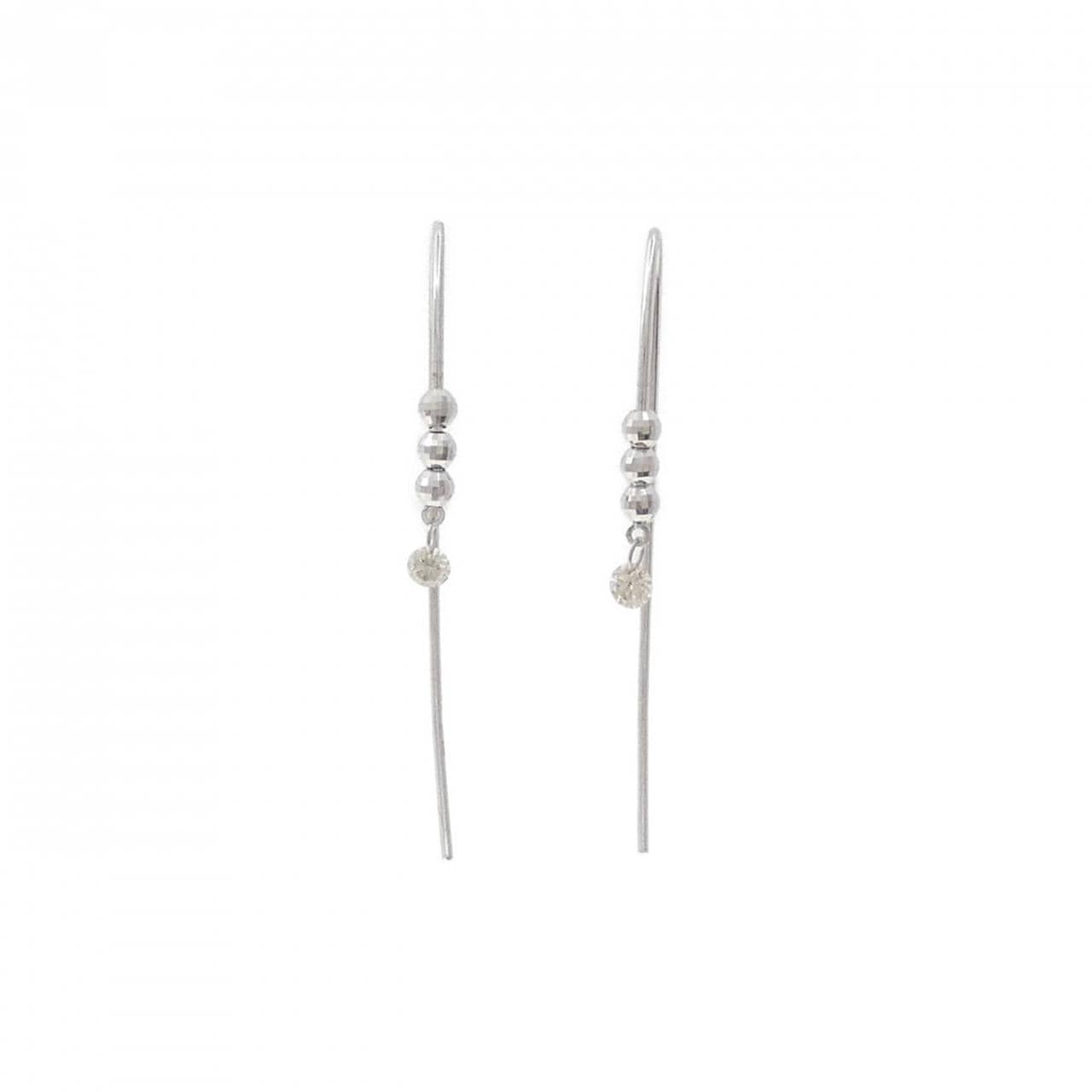 K18WG ダイヤモンド ピアス 0.16CT