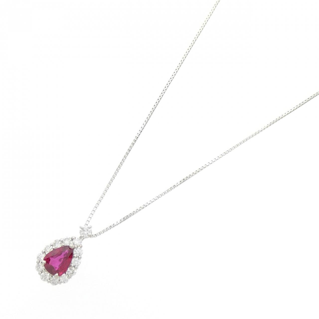 【新品】PT900/PT850 ルビー ネックレス 0.36CT