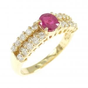 K18YG ルビー リング 0.41CT