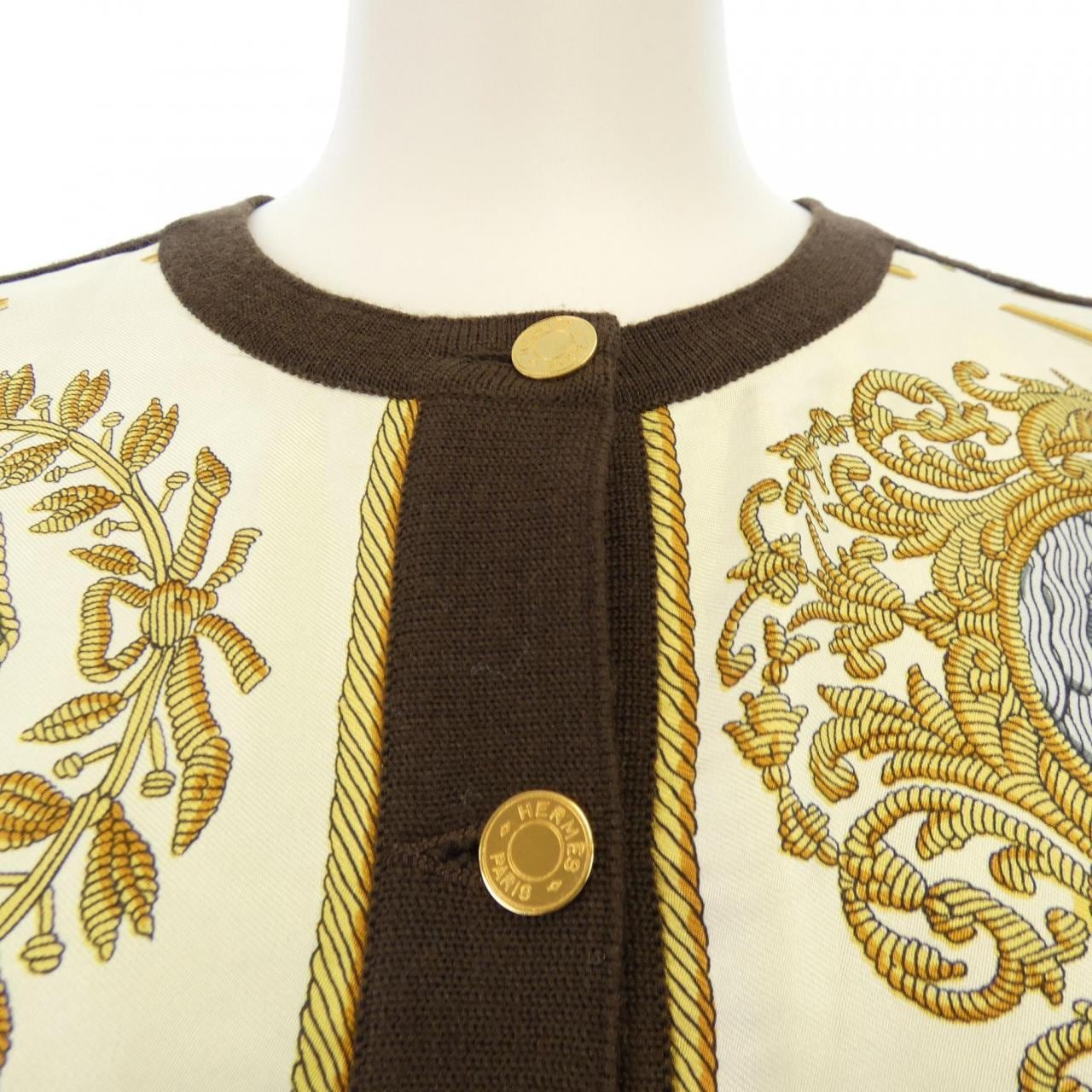 【ヴィンテージ】エルメス HERMES LES ARMES DE PARIS ツイルレーヌ. カーディガン