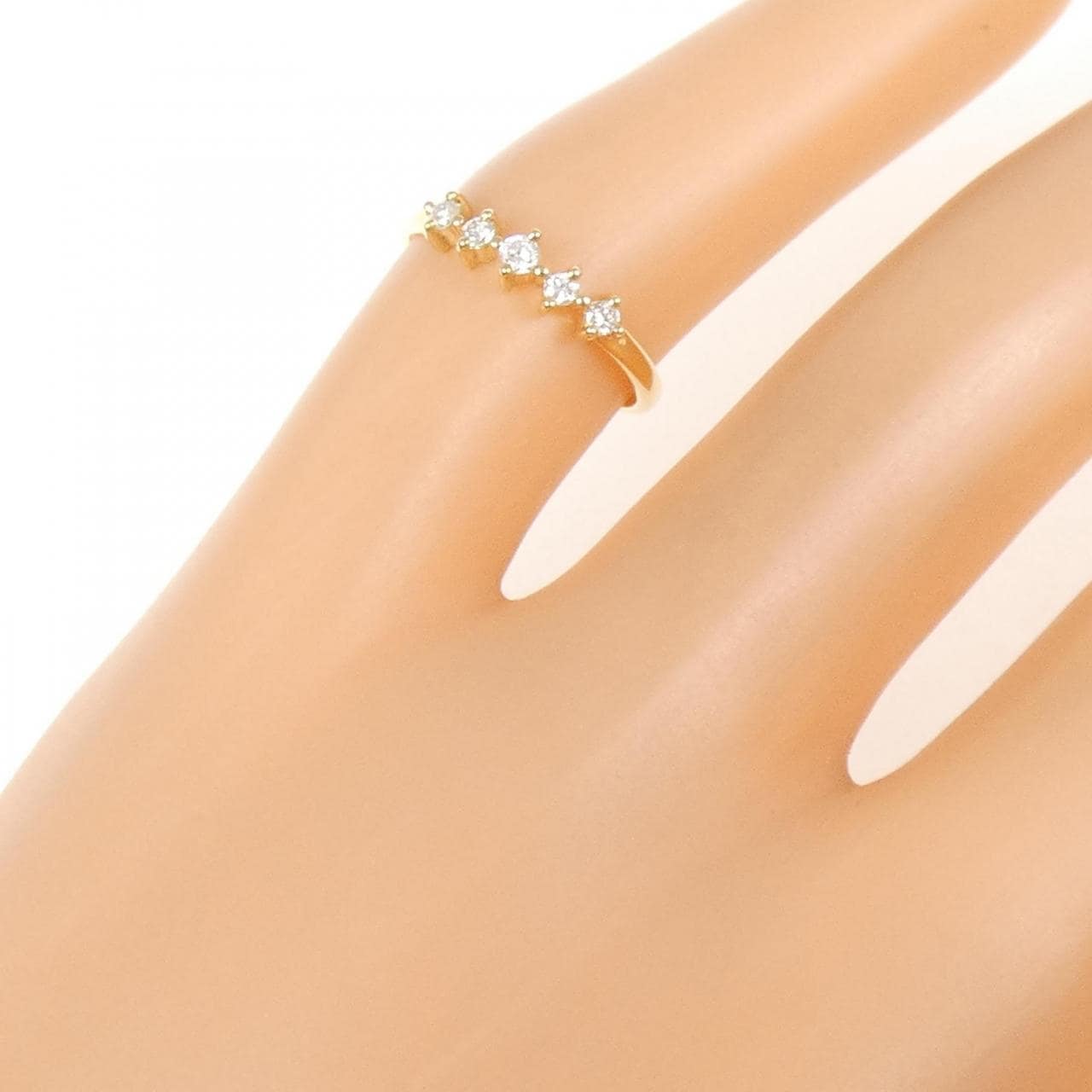 K18YG ダイヤモンド ピンキー リング 0.07CT