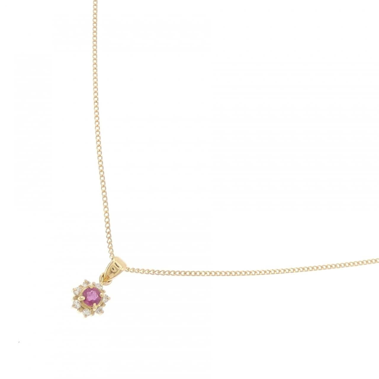 K18YG ルビー ネックレス 0.14CT