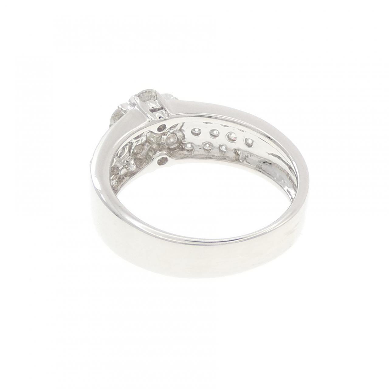 K18WG フラワー ダイヤモンド リング 1.00CT
