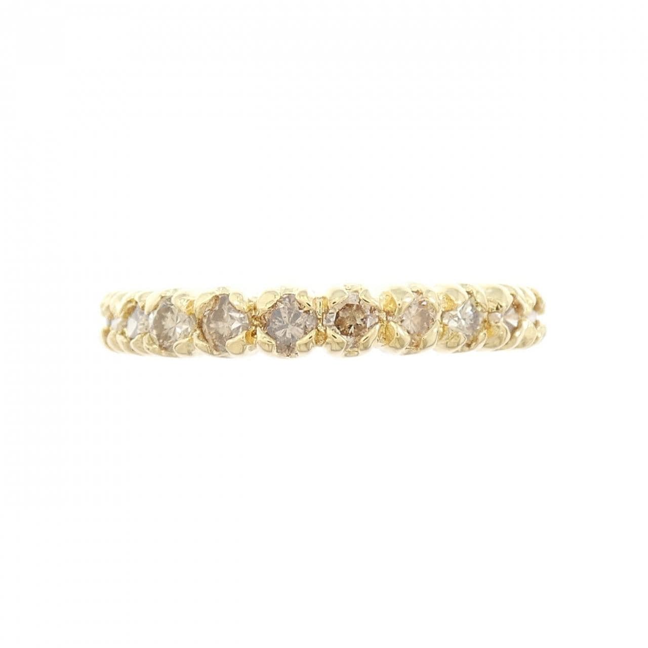 K18YG ハーフエタニティ ダイヤモンド リング 1.0CT