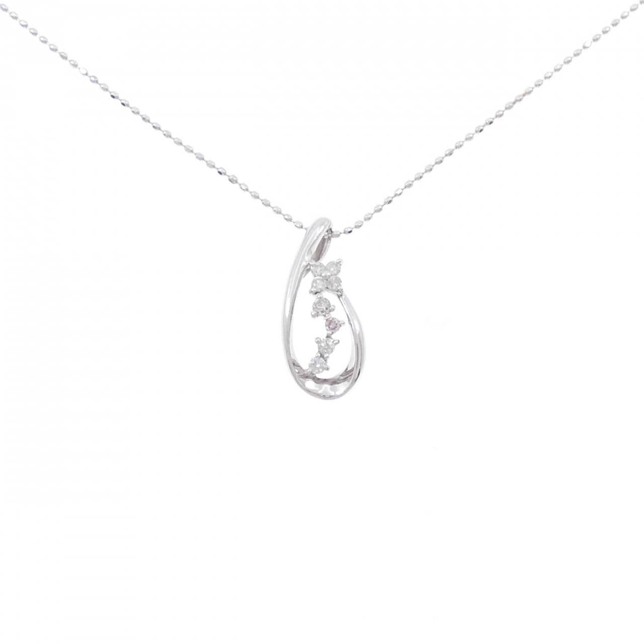 K14WG/K18WG ダイヤモンド ネックレス 0.12CT