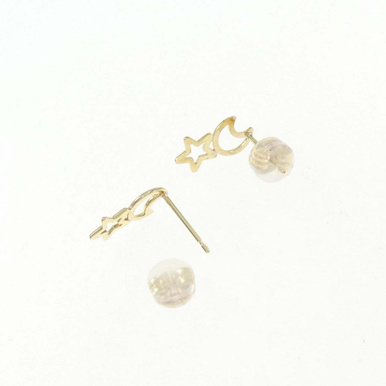 [BRAND NEW] K18YG Moon x Star Earrings