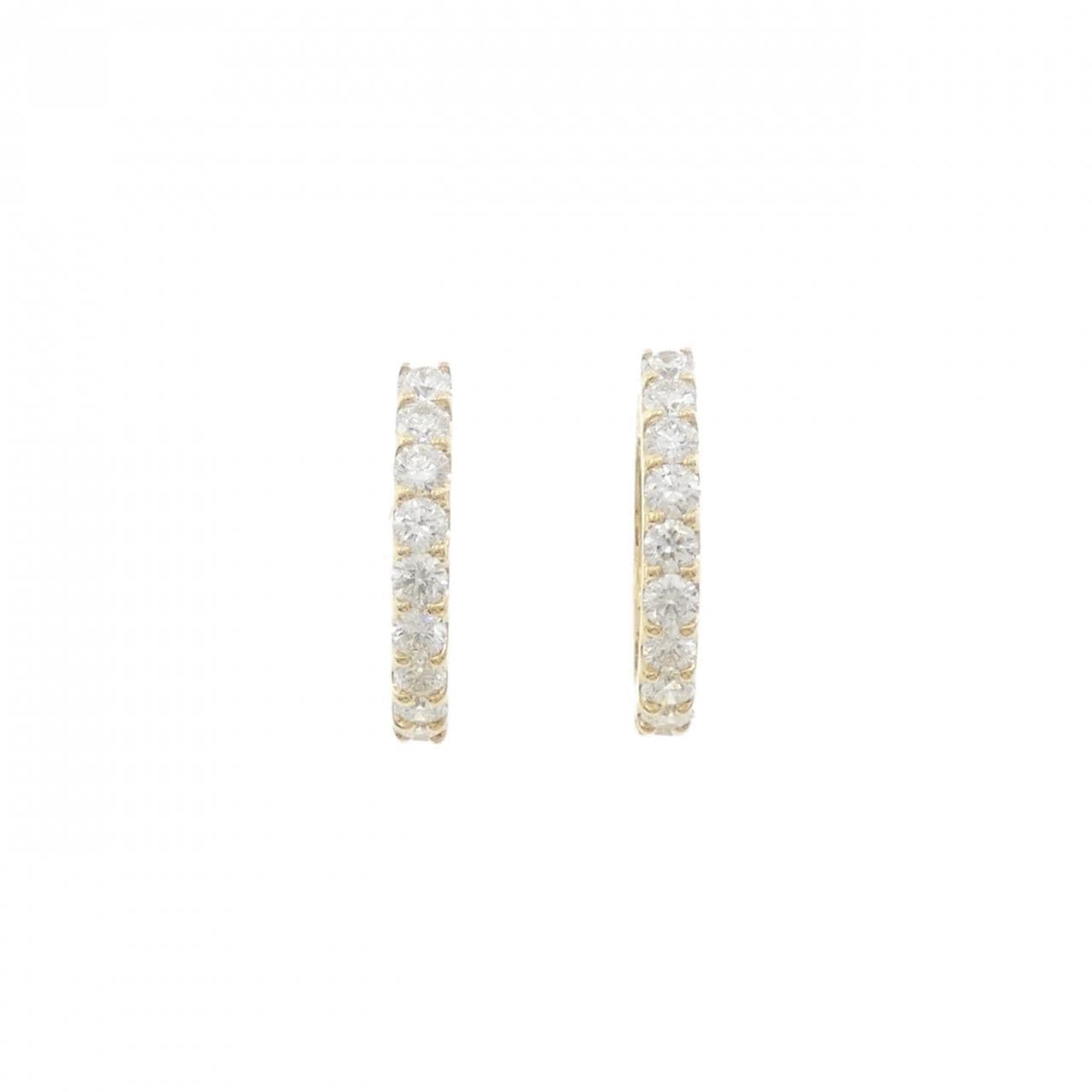 【新品】K18YG ダイヤモンド フープ ピアス 1.000CT