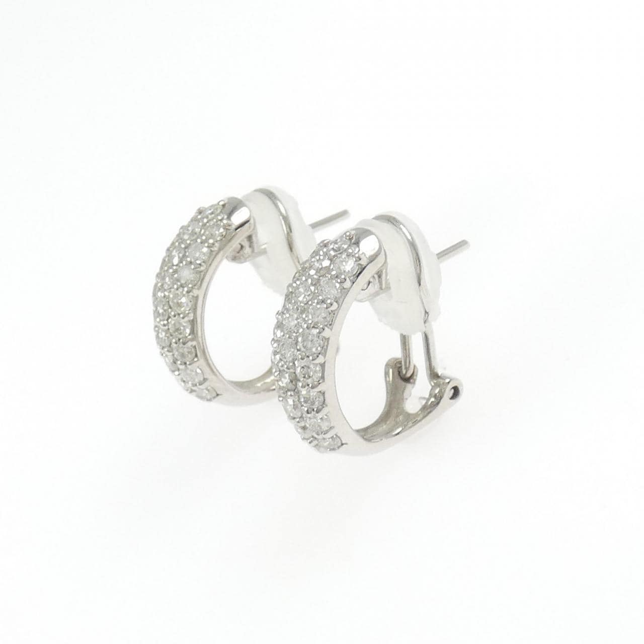 K18WG パヴェ ダイヤモンド ピアス/イヤリング 1.00CT