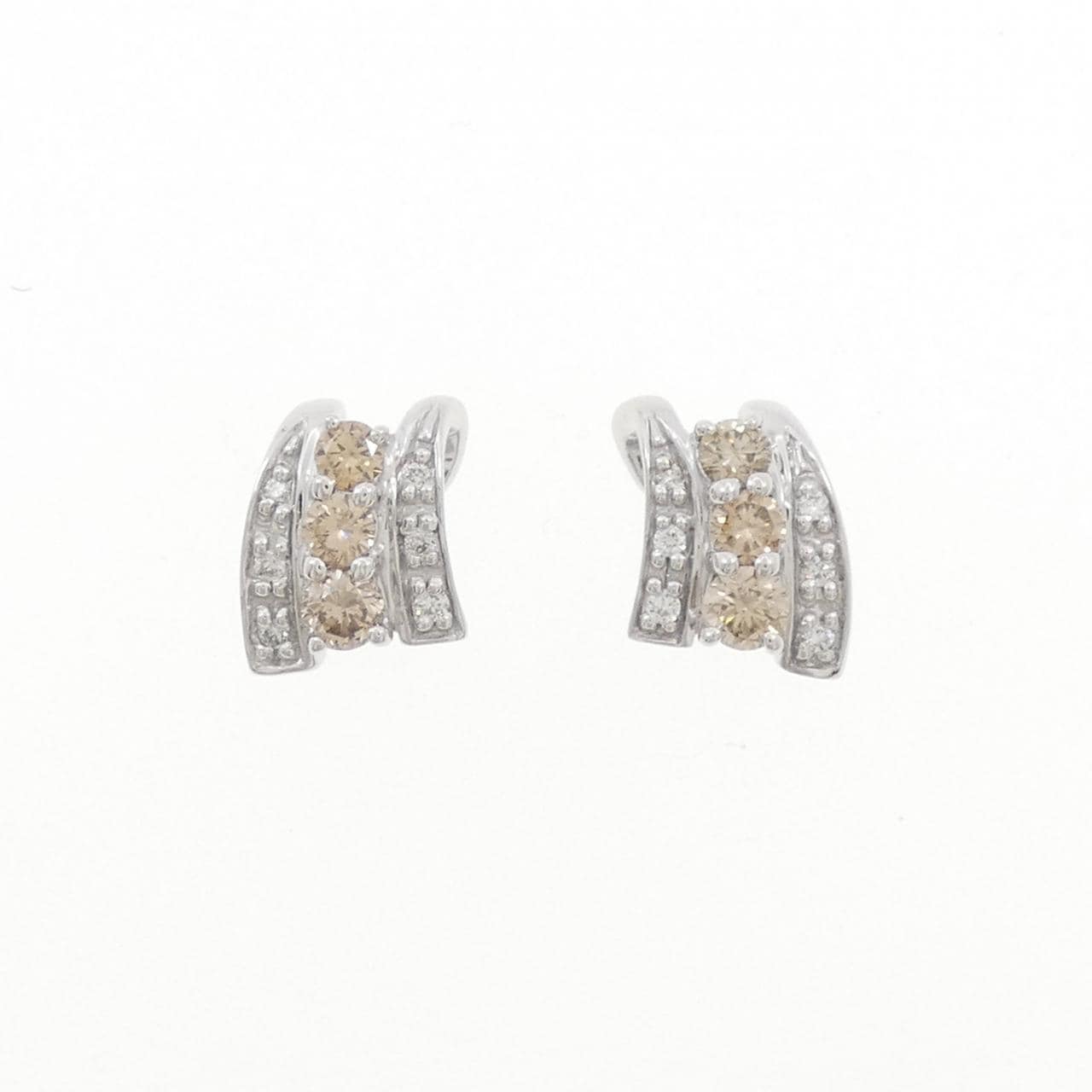 K18WG ダイヤモンド ピアス 0.46CT