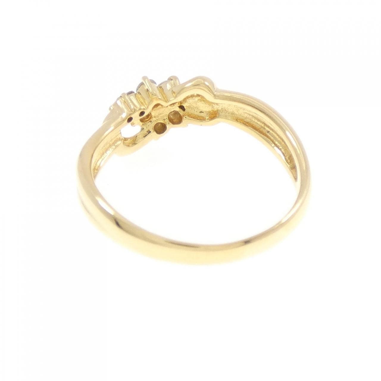 K18YG フラワー ダイヤモンド リング 0.14CT