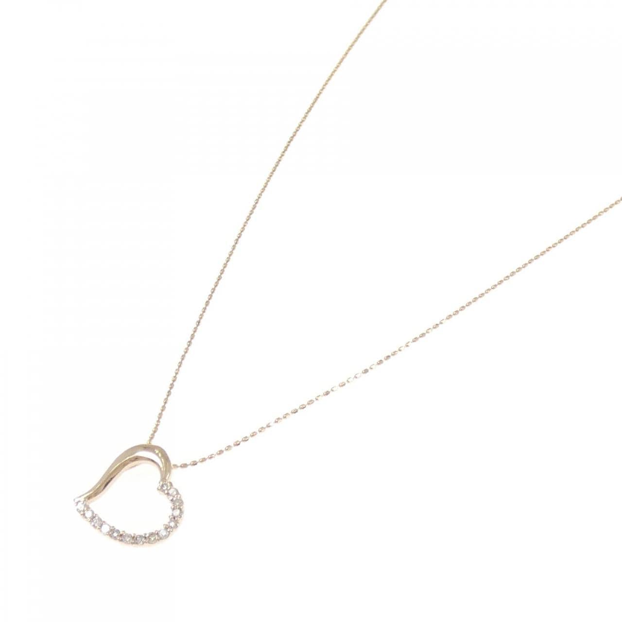 K18PG ハート ダイヤモンド ネックレス 0.16CT