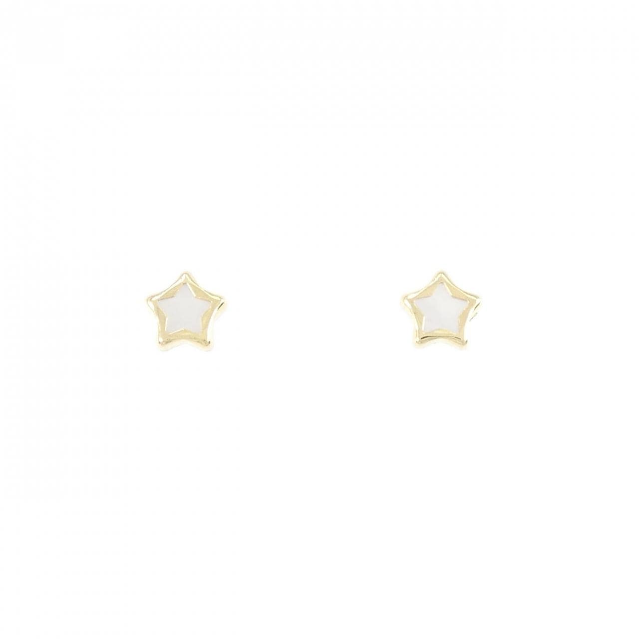 【新品】750YG スター マザーオブパール ピアス