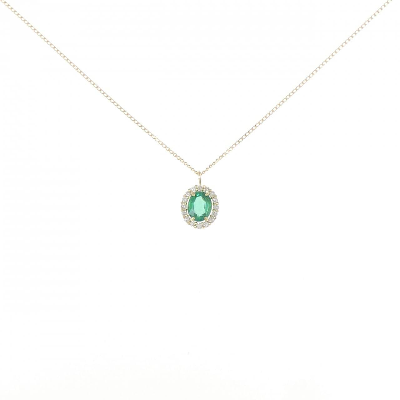 【新品】K18YG エメラルド ネックレス 0.30CT