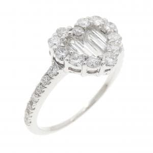 K18WG ハート ダイヤモンド リング 1.00CT