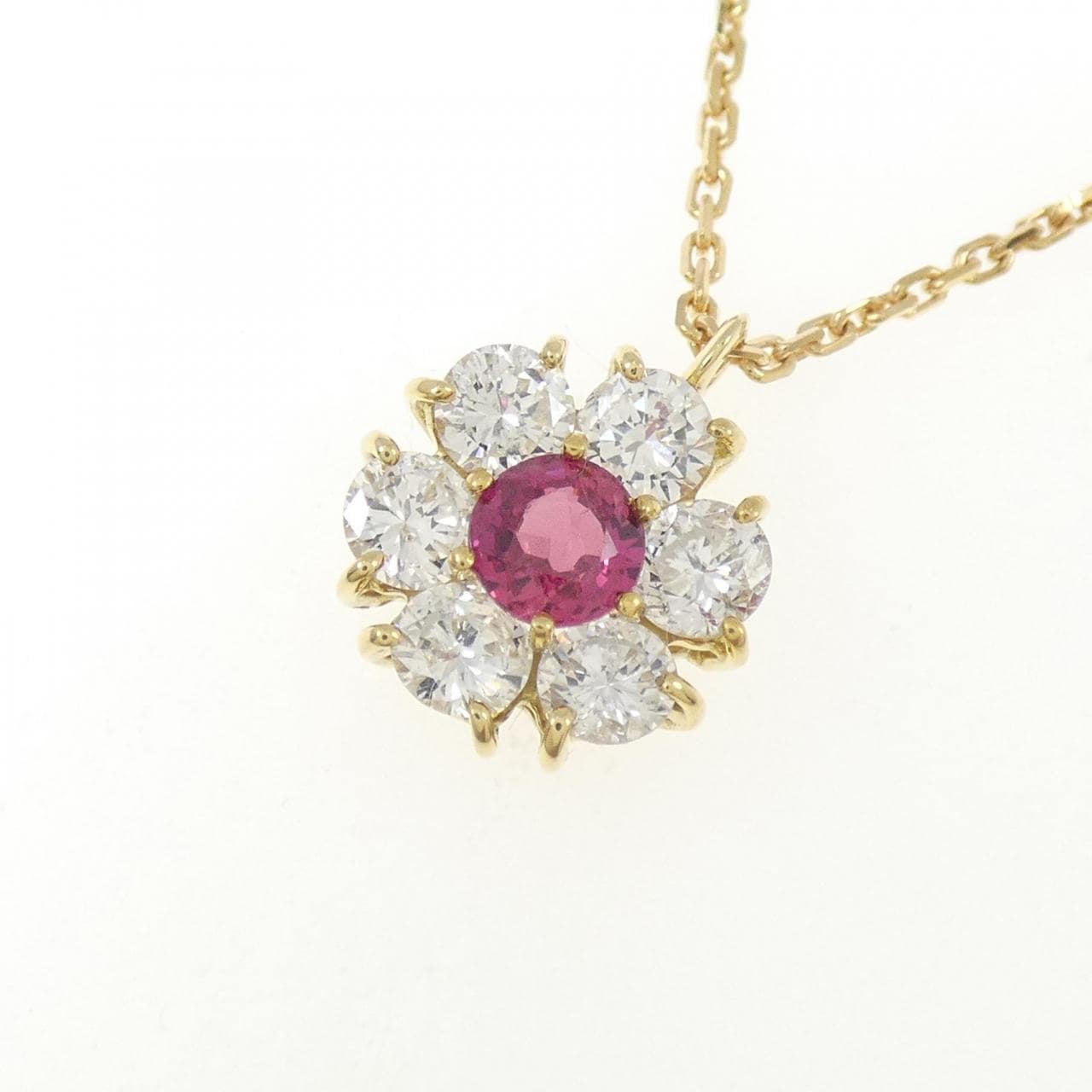 K18YG ルビー ネックレス 0.49CT