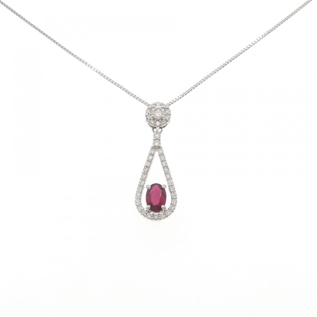 PT900/PT850 非加熱 ルビー ネックレス 0.549CT