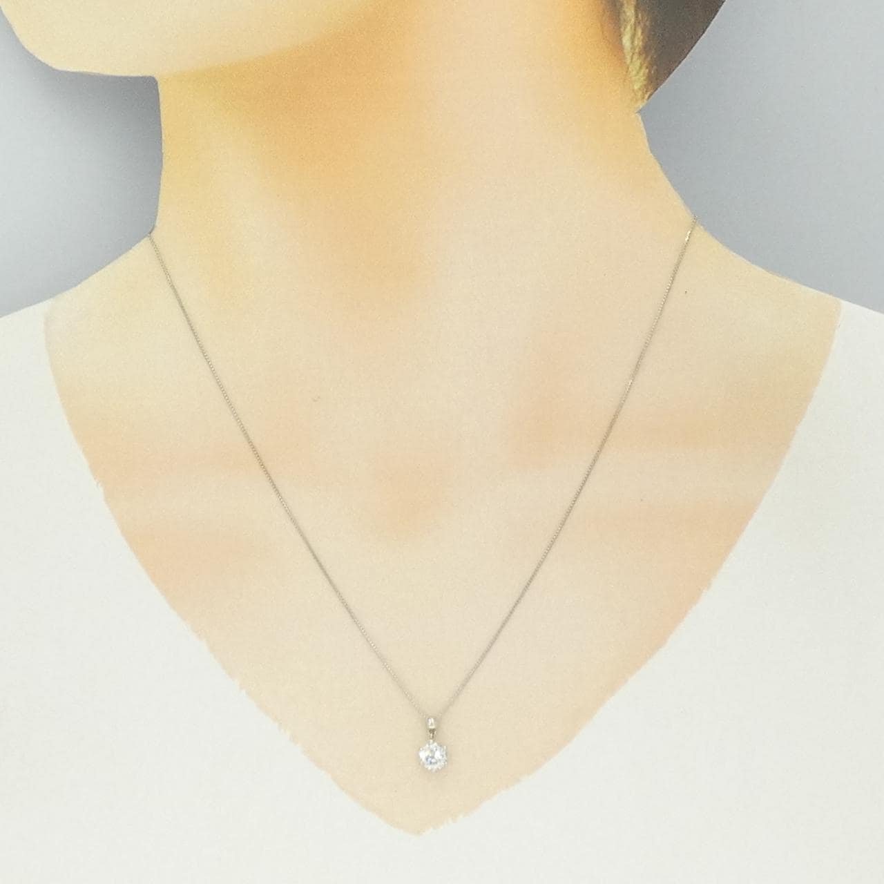 PT/PT850 ソリティア ダイヤモンド ネックレス 0.581CT