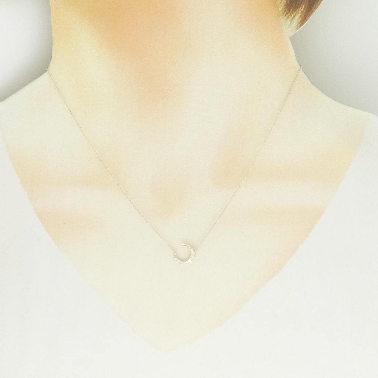 【リメイク】K10YG ムーン ダイヤモンド ネックレス 0.10CT