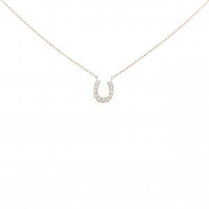 K18PG ホースシュー ダイヤモンド ネックレス 0.07CT