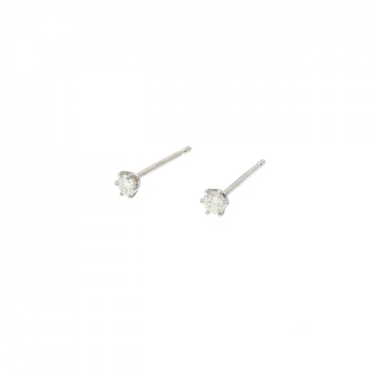 PT900 ソリティア ダイヤモンド ピアス 0.06CT