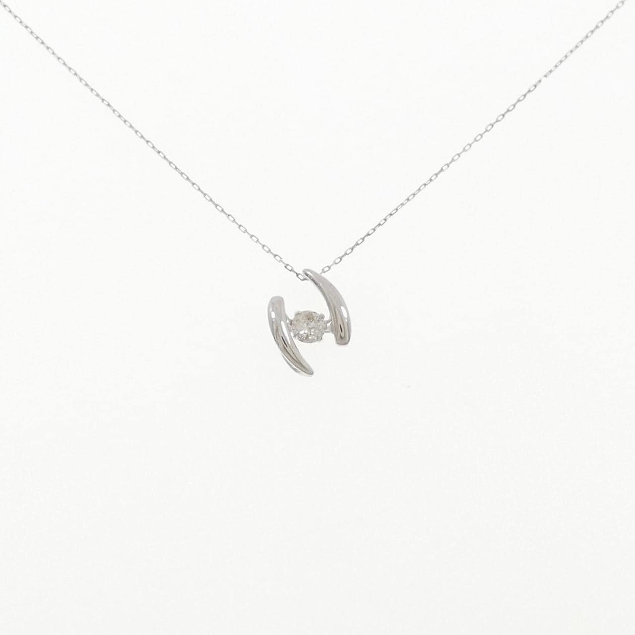 K18WG ダイヤモンド ネックレス 0.13CT