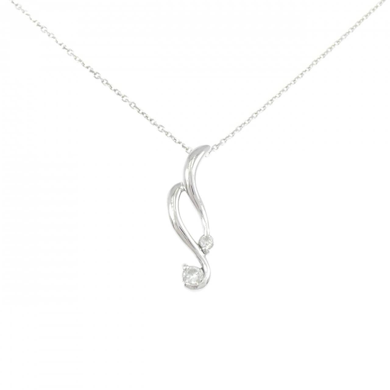 K18WG ダイヤモンド ネックレス 0.10CT