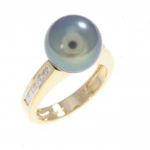 750YG/750WG 黒蝶パール リング 9.7mm