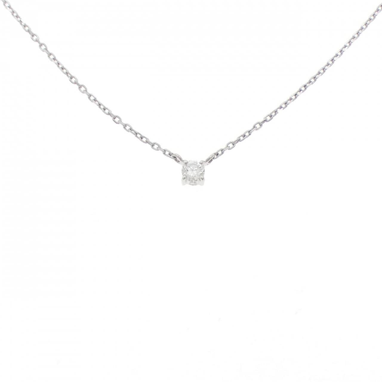PT900/PT850 ソリティア ダイヤモンド ネックレス 0.17CT