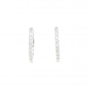 K18WG ダイヤモンド フープ ピアス 0.50CT