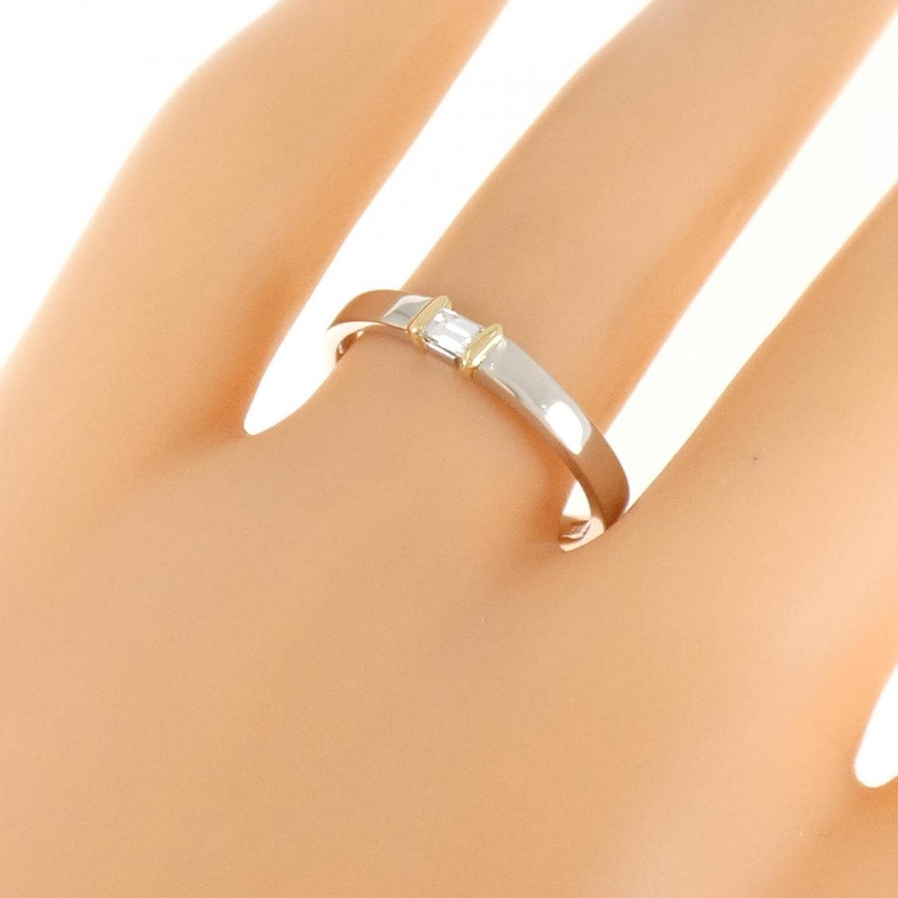 PT900/K18YG ダイヤモンド リング 0.09CT