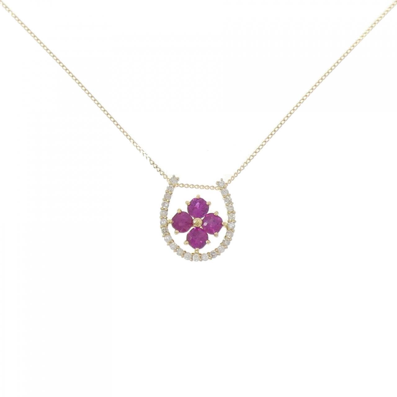 【新品】K18YG ルビー ネックレス 0.50CT