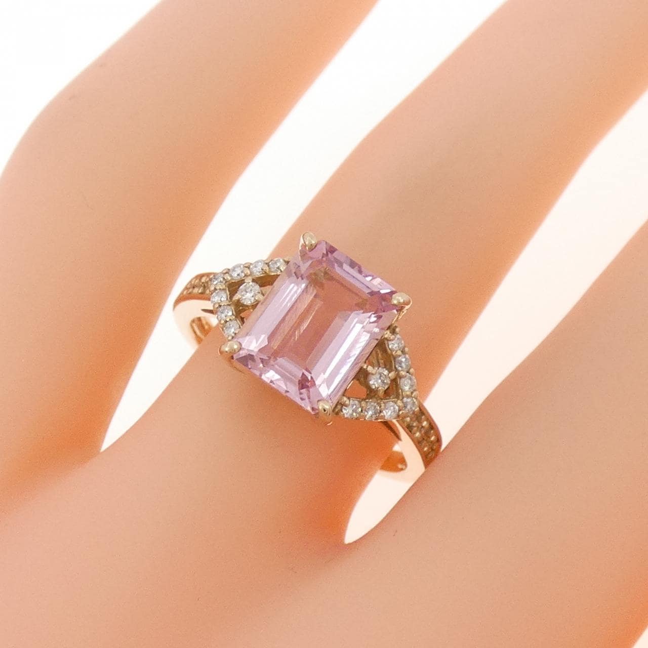 K18PG モルガナイト リング 1.89CT
