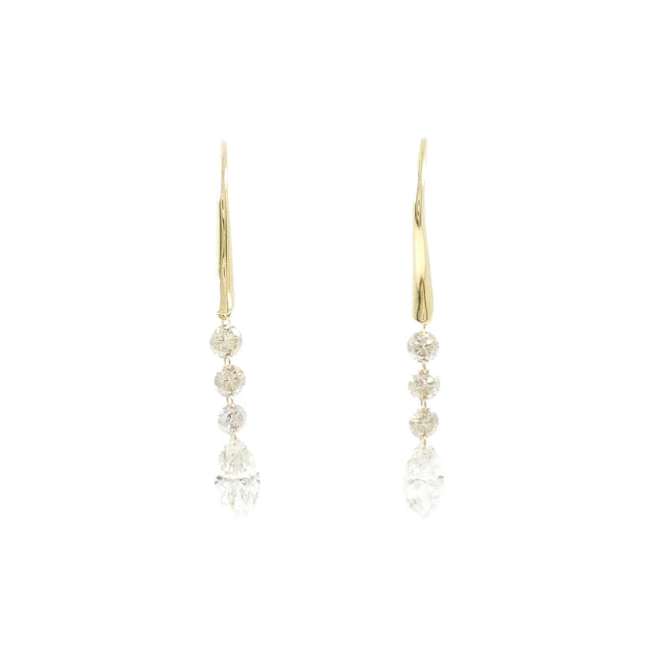 K18YG ダイヤモンド ピアス 1.18CT