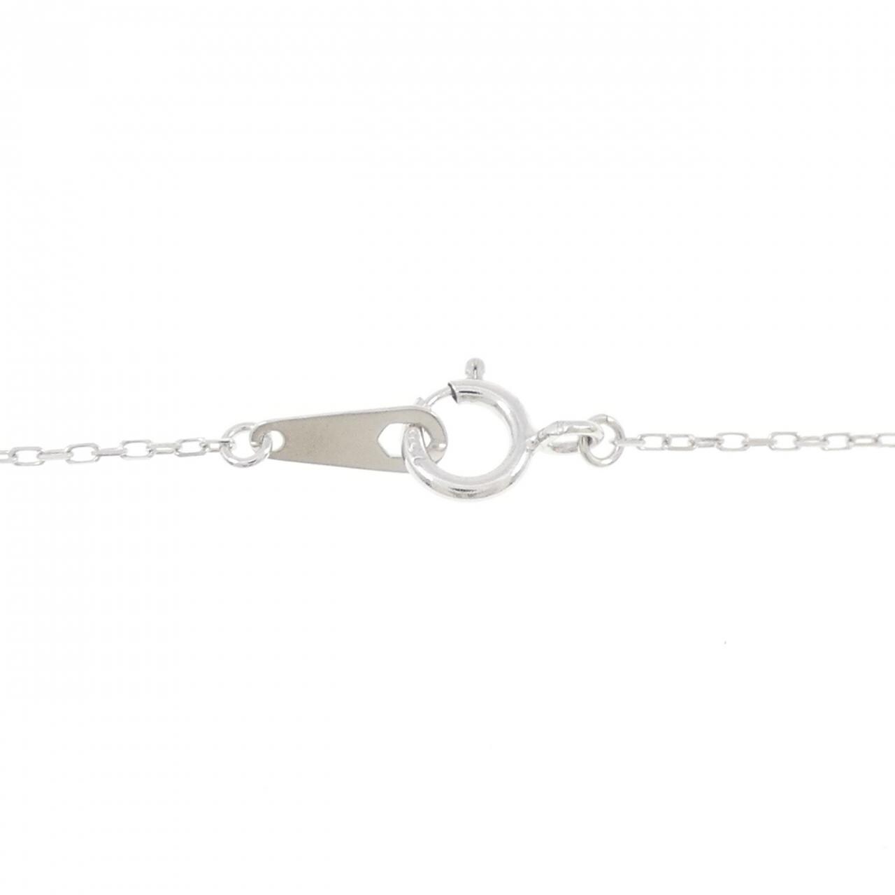 K18WG フラワー ダイヤモンド ネックレス 0.30CT