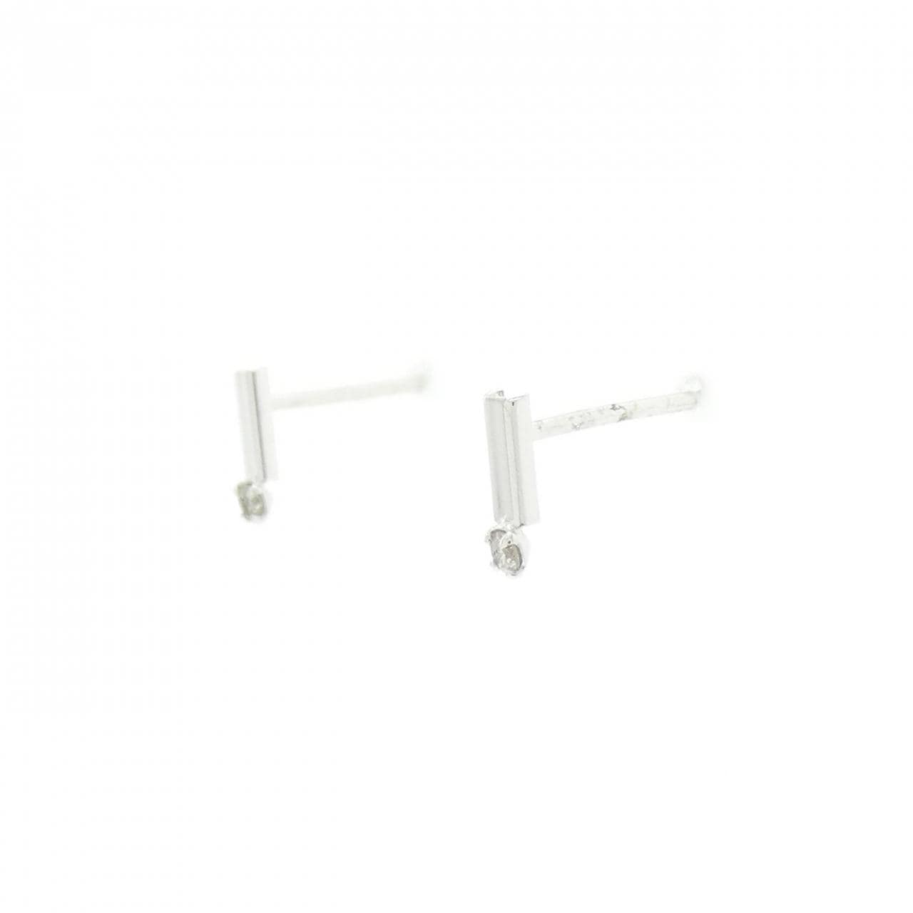 K18WG ダイヤモンド ピアス 0.02CT