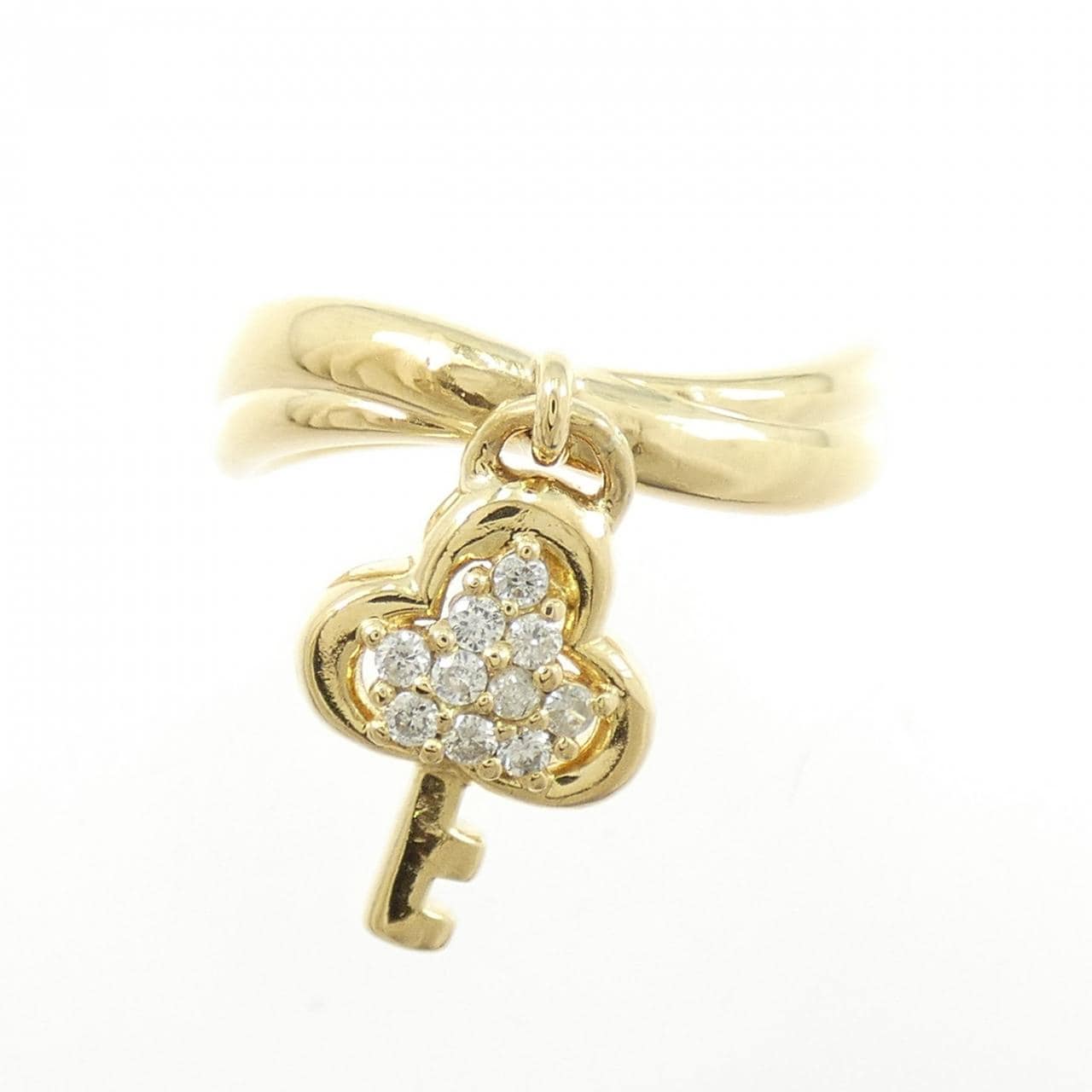 K18YG キー ダイヤモンド リング 0.10CT