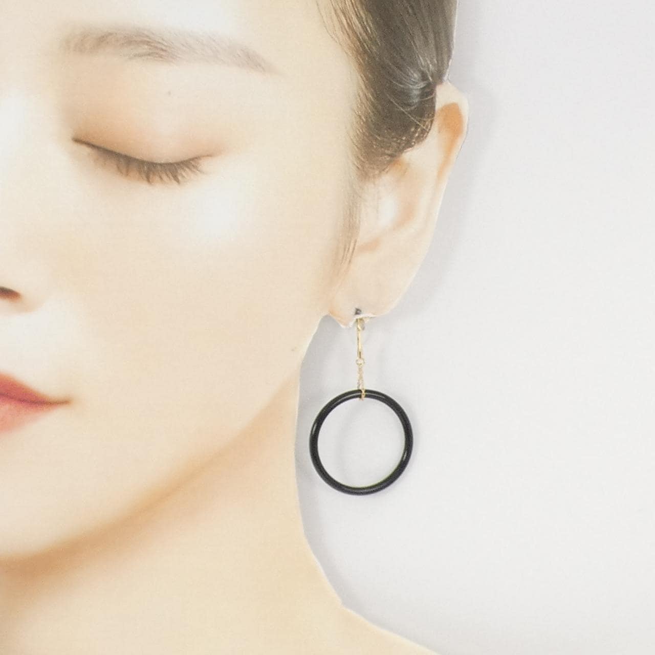 K18YG オニキス ピアス