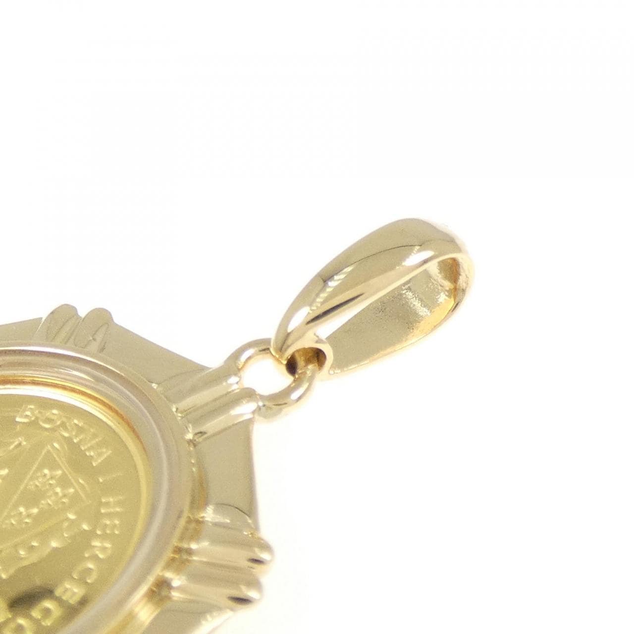 K18YG (框) 硬币吊坠