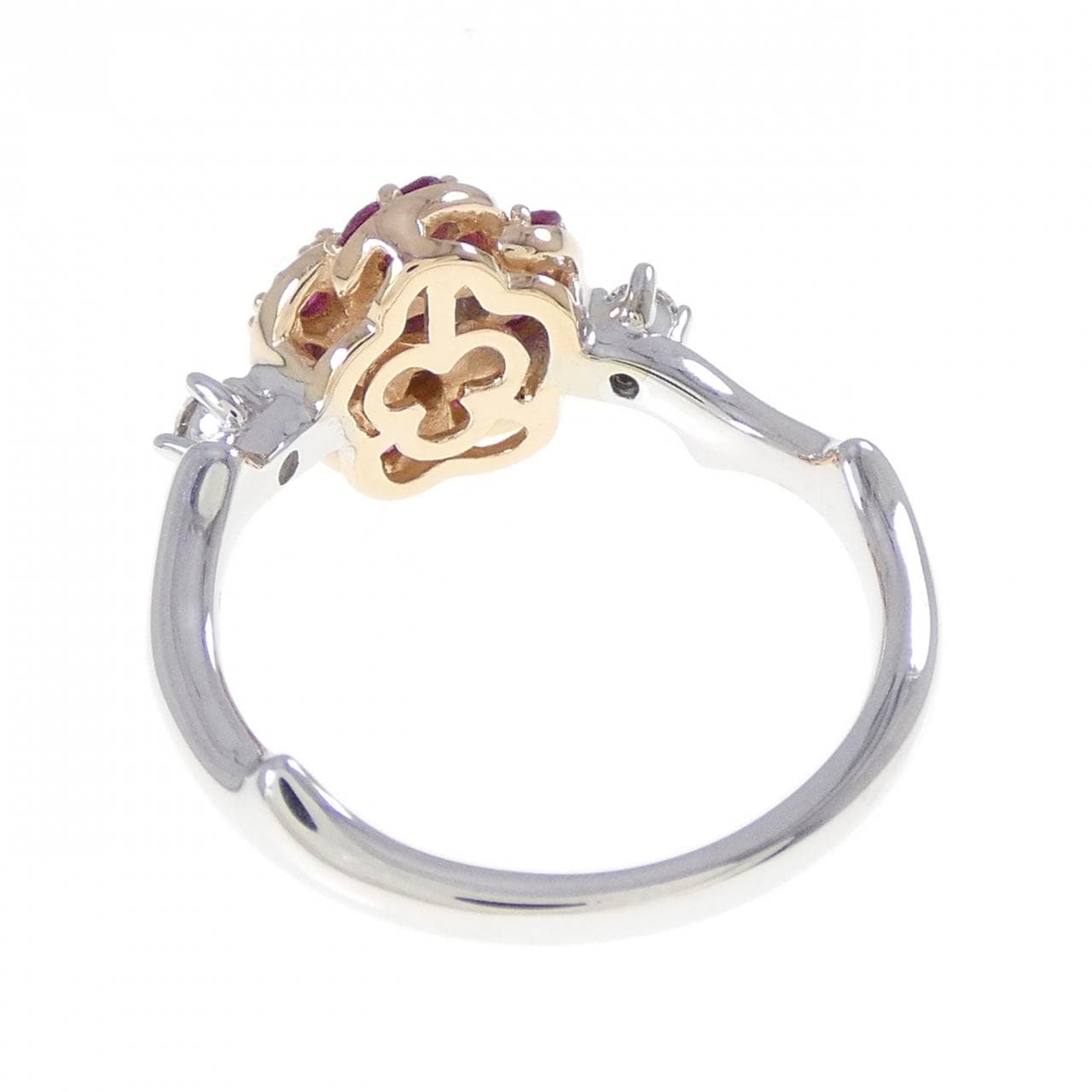 K18WG/K18PG ローズ ルビー リング 0.43CT