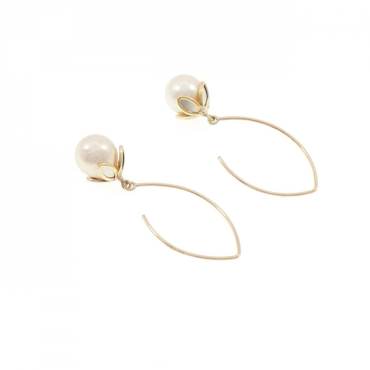 K18YG/PT850 アコヤパール ピアス