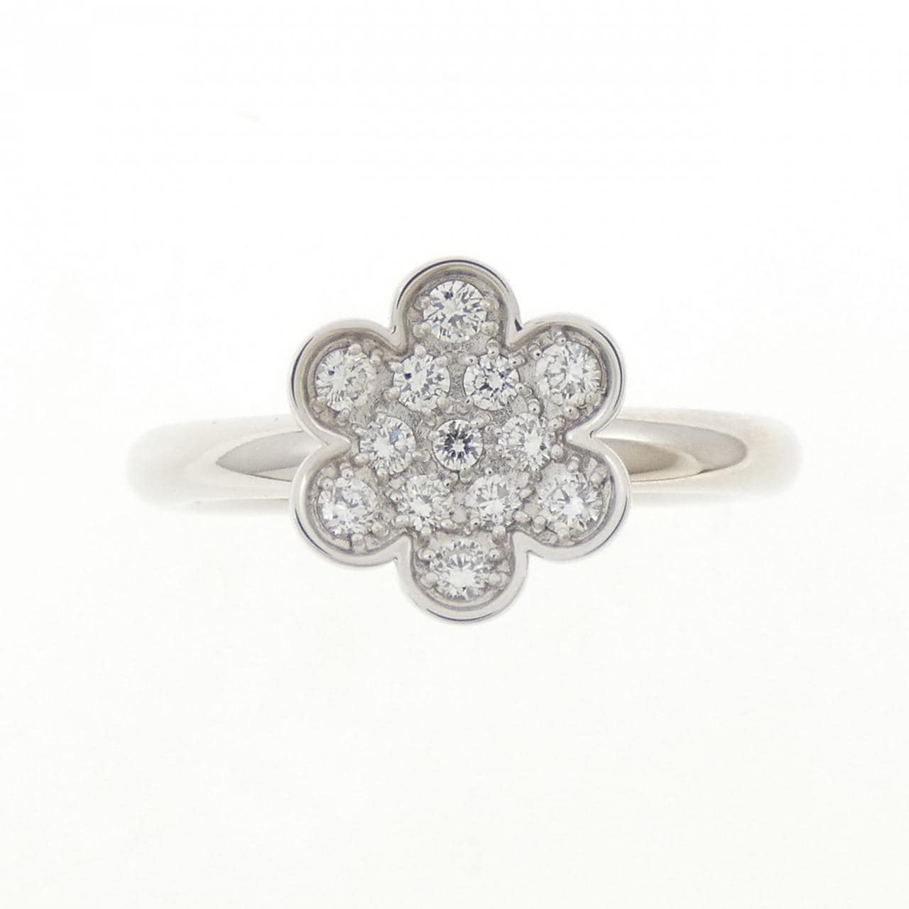 ミキモト フラワー ダイヤモンド リング 0.17CT