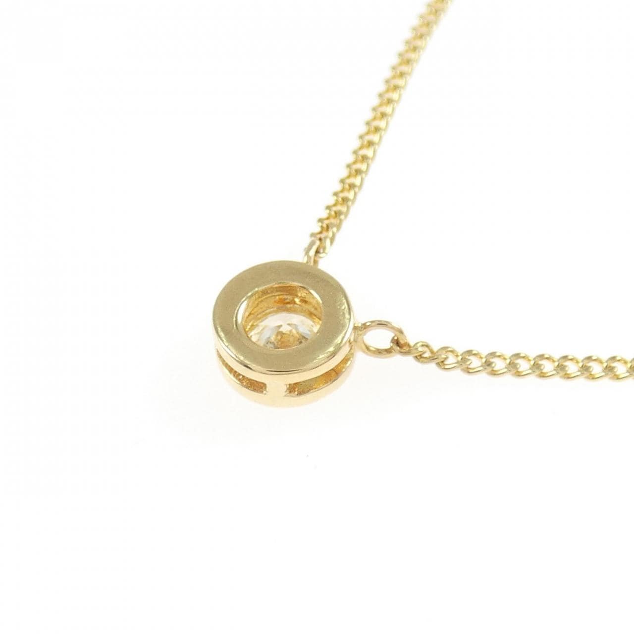 K18YG ソリティア ダイヤモンド ネックレス 0.16CT