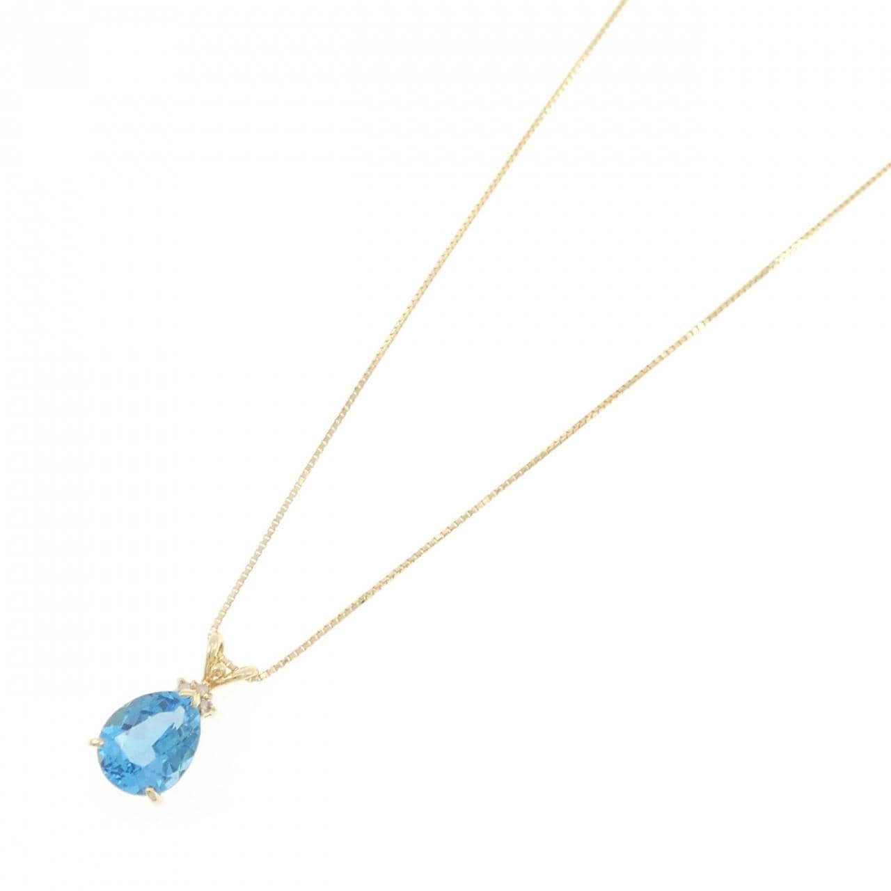 K18YG ブルートパーズ ネックレス 5.00CT