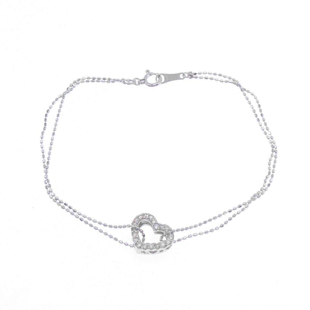 K18WG heart Diamond bracelet 0.20CT