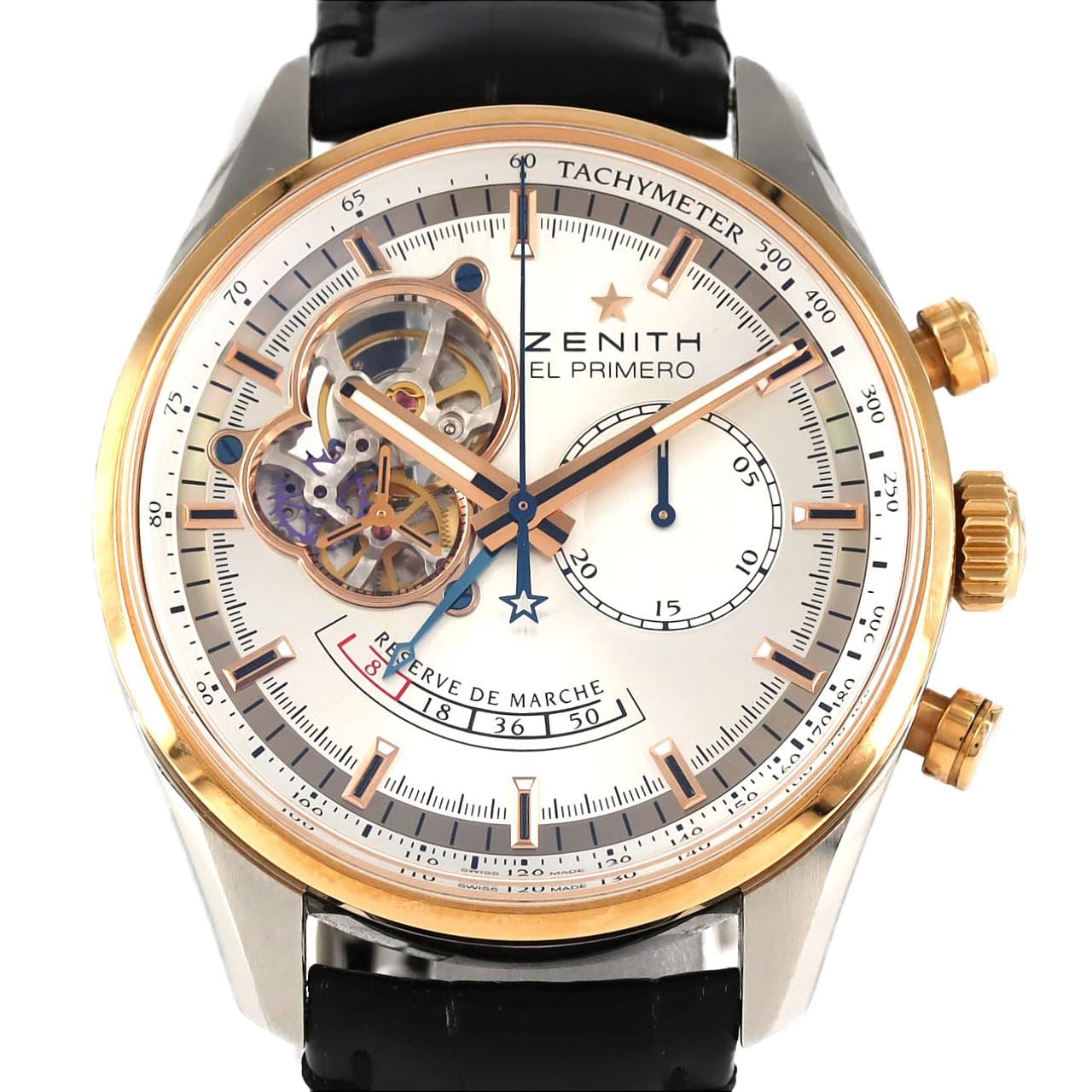 【ノーメンテナンス特価】ゼニス クロノマスターオープンパワーリザーブ RGコンビ 51.2080.4021/01.C494 SSxPG 自動巻