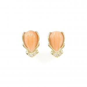 K18YG サンゴ イヤリング