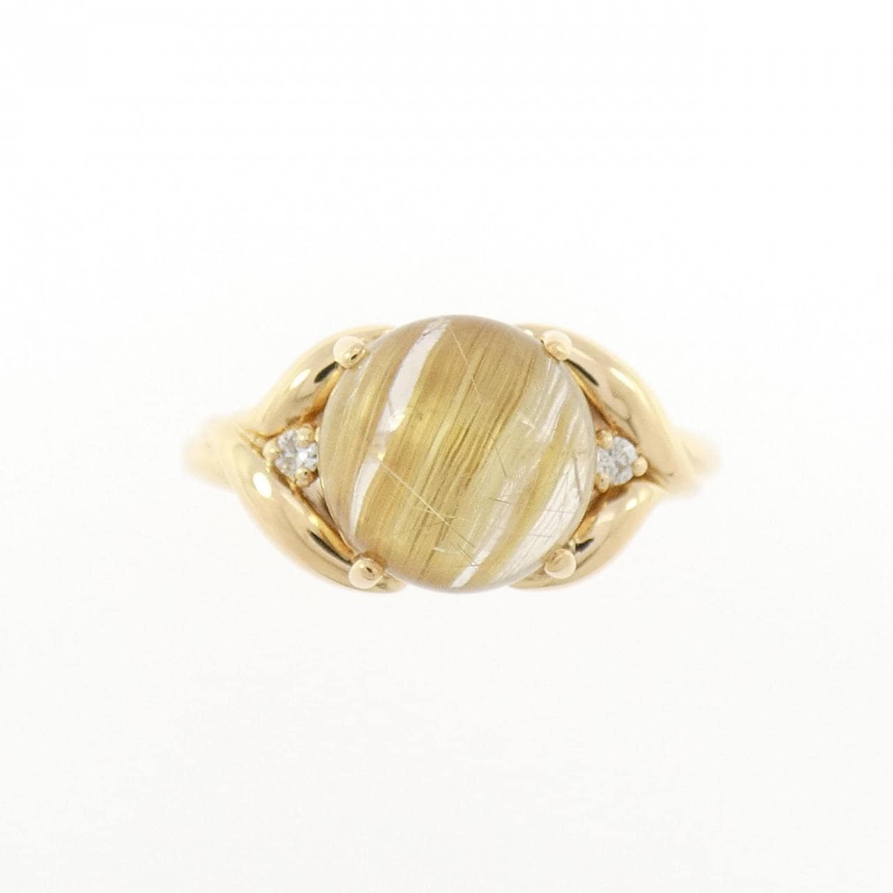 K18YG ルチルクオーツ リング 2.94CT