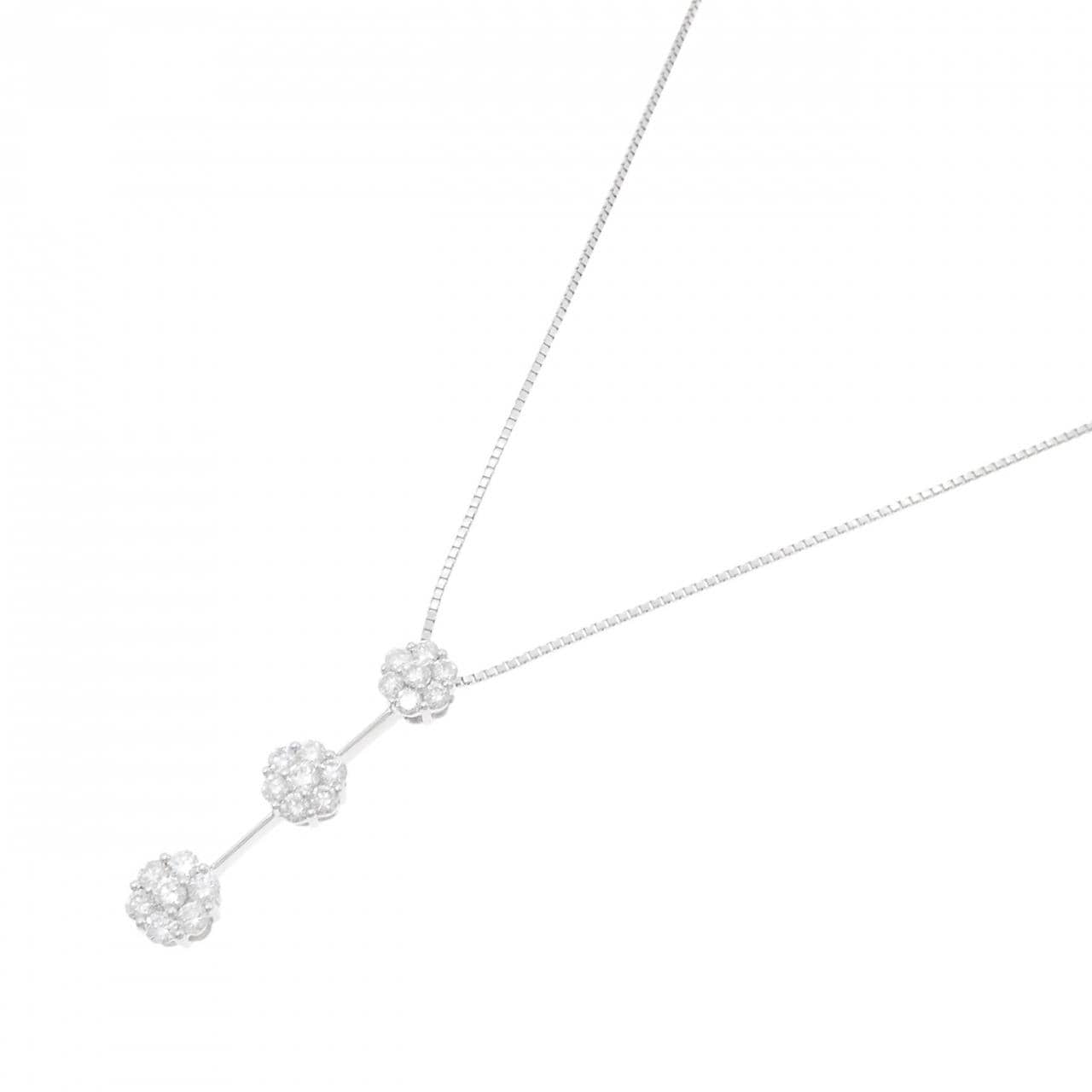 K18WG ダイヤモンド ネックレス 1.00CT