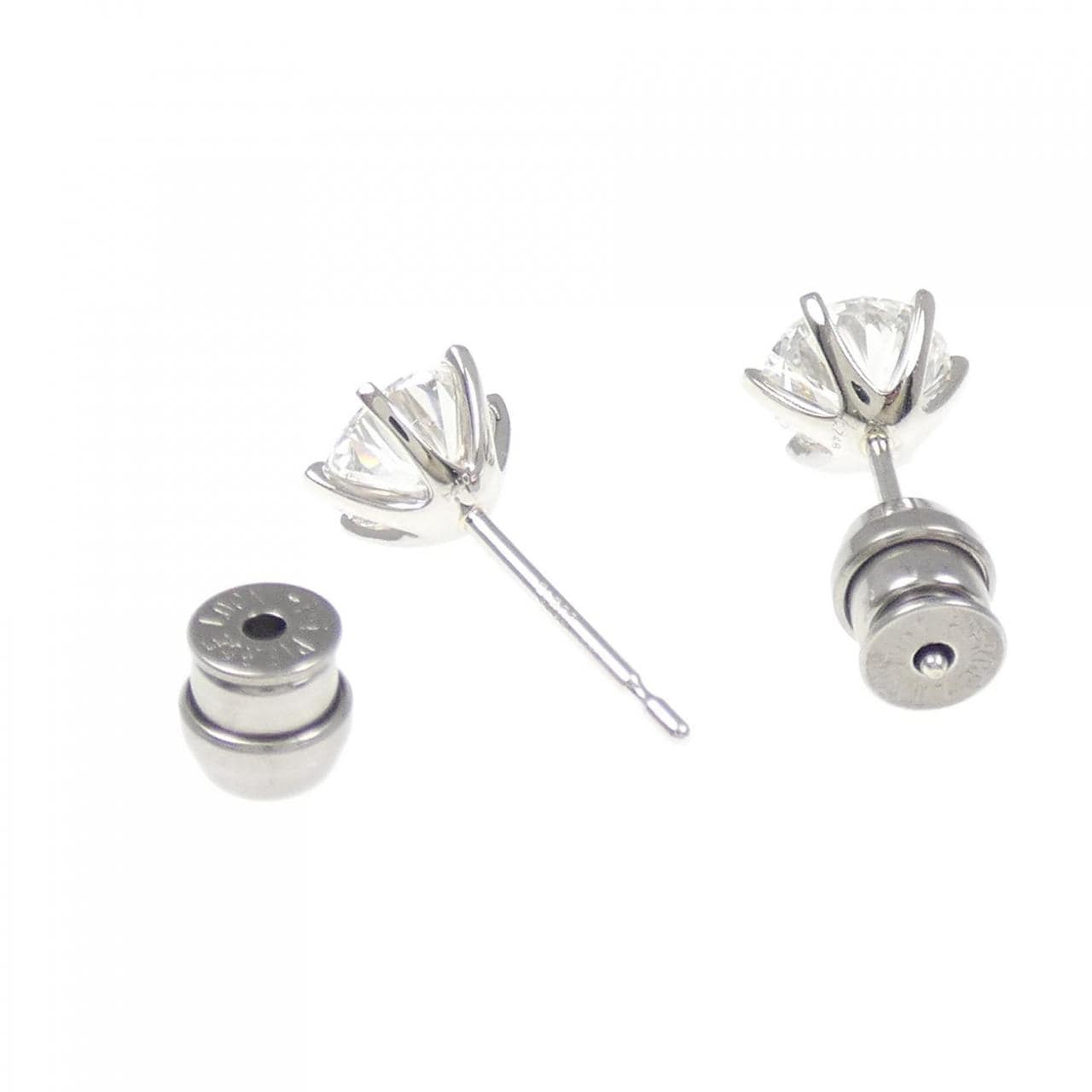 【リメイク】PT900/ST ダイヤモンド ピアス 0.724CT 0.748CT D-E VVS1-2 Good