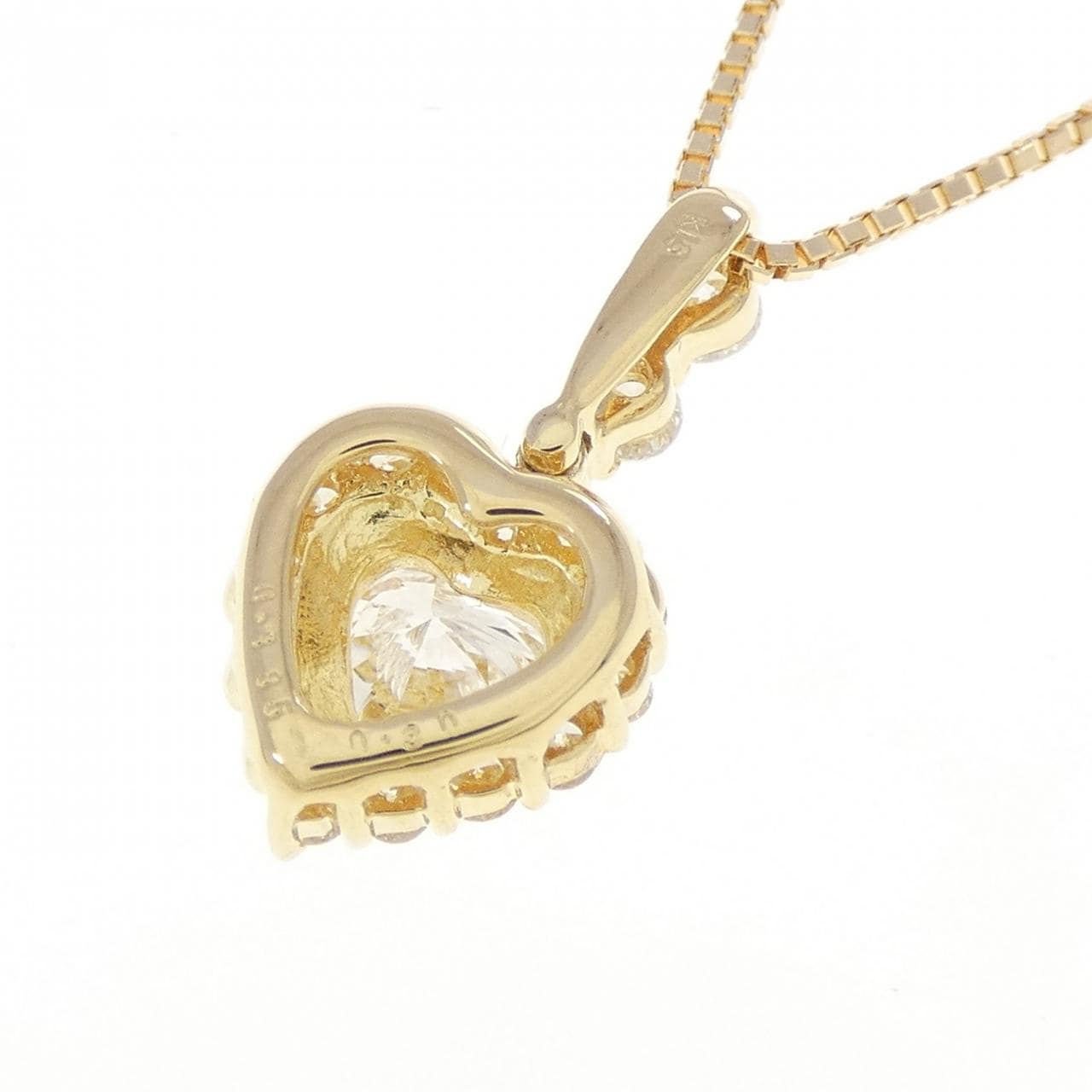 K18YG ダイヤモンド ネックレス 0.385CT D VVS2 ハートシェイプ